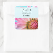 美しいピンクの花クローズアップ写真事業 スクエアシール (バッグ)