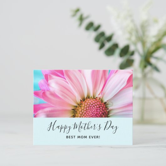 美しいピンクの花クローズアップ写真母の日 シーズンポストカード (スタンド正面)