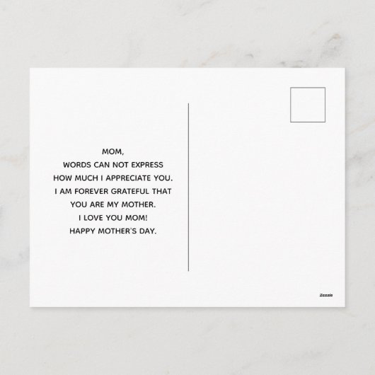 美しいピンクの花クローズアップ写真母の日 シーズンポストカード (裏面)