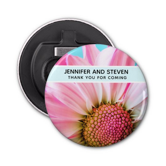 美しいピンクの花クローズアップ写真結婚の数 栓抜き (正面)