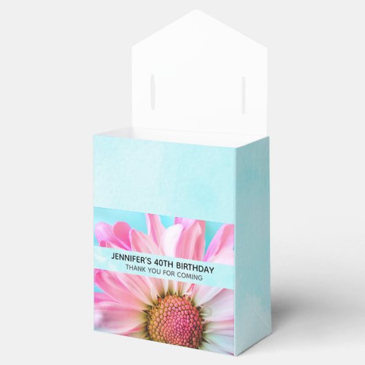 美しいピンクの花クローズアップ写真誕生日 フェイバーボックス (オープン)