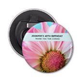 美しいピンクの花クローズアップ写真誕生日 栓抜き (正面)