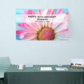 美しいピンクの花クローズアップ写真誕生日 横断幕 (トレードショー)