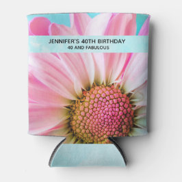 美しいピンクの花クローズアップ写真40歳の誕生日 缶クーラー