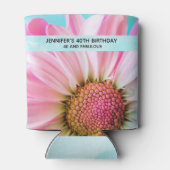 美しいピンクの花クローズアップ写真40歳の誕生日 缶クーラー (裏面)