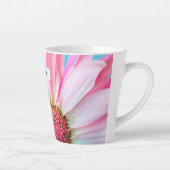 美しいピンクの花クローズアップ写真 カフェラテマグ (右)
