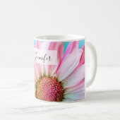 美しいピンクの花クローズアップ写真 コーヒーマグカップ (正面右)