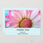 美しいピンクの花クローズアップ写真 サンキューカード (正面/裏面)