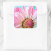 美しいピンクの花クローズアップ写真 スクエアシール (バッグ)