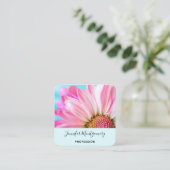 美しいピンクの花クローズアップ写真 スクエア名刺 (スタンド正面)