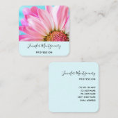 美しいピンクの花クローズアップ写真 スクエア名刺 (正面/裏面)