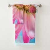 美しいピンクの花クローズアップ写真 バスタオルセット (インサイチュ)