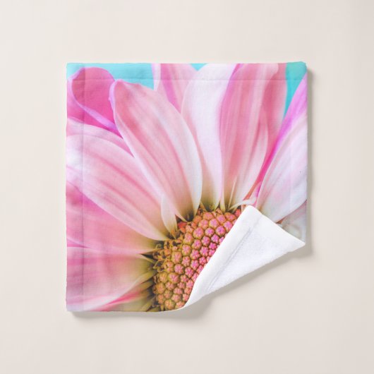 美しいピンクの花クローズアップ写真 バスタオルセット (ウォッシュタオル)