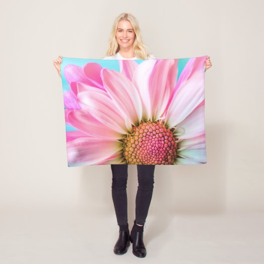 美しいピンクの花クローズアップ写真 フリースブランケット (インサイチュ)