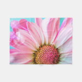 美しいピンクの花クローズアップ写真 フリースブランケット (正面(横))