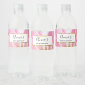 美しいピンクの花クローズアップ写真 ペットボトルラベル (ボトル)