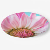 美しいピンクの花クローズアップ写真 ペーパープレート (アングル)