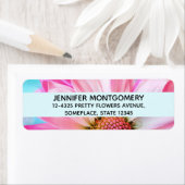 美しいピンクの花クローズアップ写真 ラベル (インサイチュ)