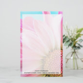 美しいピンクの花クローズアップ写真 便箋 (スタンド正面)