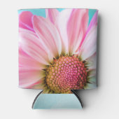 美しいピンクの花クローズアップ写真 缶クーラー (正面)