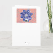 美しいピンクの花バイブル信仰誕生日カード カード (裏面)