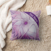 美しいピンクの花モダンの抽象芸術アート名 クッション (ブランケット)