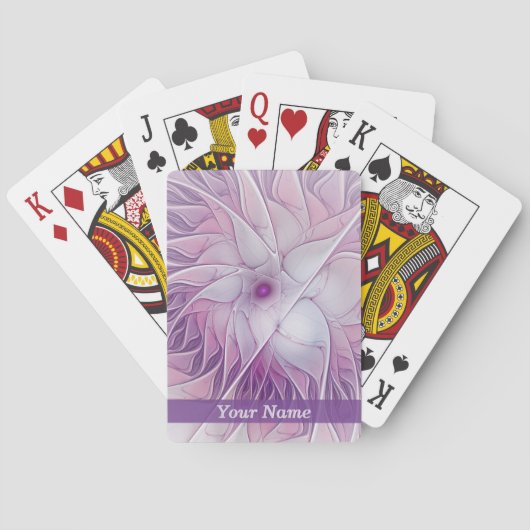 美しいピンクの花モダン抽象芸術フラクタル名 トランプ (裏面)