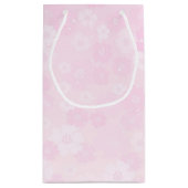 美しいピンクの花ロマンチック スモールペーパーバッグ (裏面)