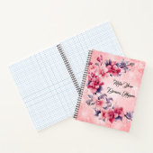 美しいピンクの花中国のノート ノートブック (内部)