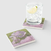 美しいピンクの花写真大理石コースター ストーンコースター (横)