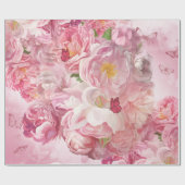 美しいピンクの花園 ラッピングペーパー (フラット)