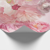 美しいピンクの花園 ラッピングペーパー (角)