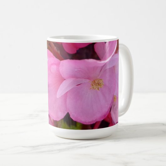 美しいピンクの花宝の聖句 コーヒーマグカップ (正面右)