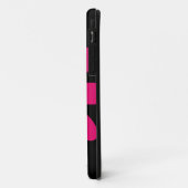 美しいピンクの花枠かわいい子犬の黒 Case-Mate iPhoneケース (裏面/左)