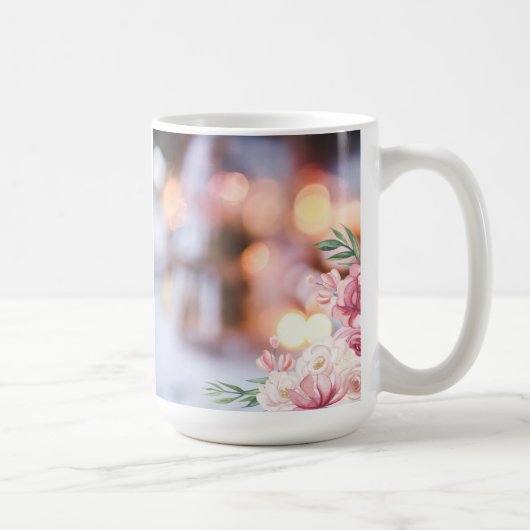 美しいピンクの花柄コーヒーマグ コーヒーマグカップ (右)