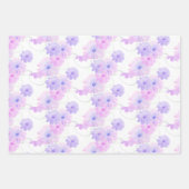 美しいピンクの花柄包装紙シート ラッピングペーパーシート (正面)
