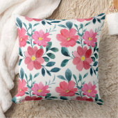 美しいピンクの花柄 クッション (ブランケット)