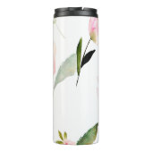 美しいピンクの花柄 タンブラー (裏面)