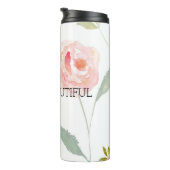 美しいピンクの花柄 タンブラー (回転右)