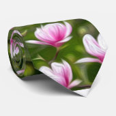 美しいピンクの花柄 ネクタイ (ロール)
