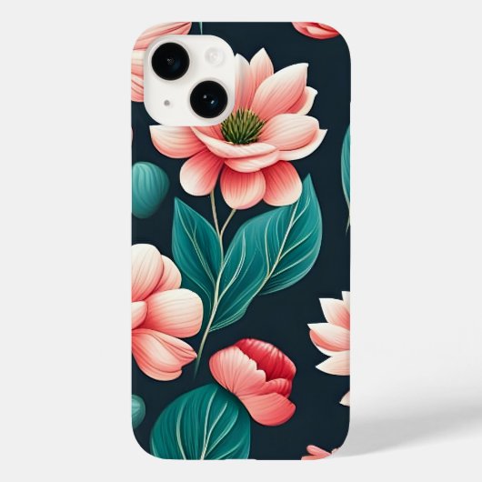 美しいピンクの花柄 Case-Mate iPhoneケース (裏面)