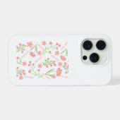 美しいピンクの花柄 Let's Go タイポグラフィックパターン iPhoneケース (裏面横)