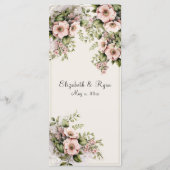 美しいピンクの花緑のつる植物 メニュー (裏面)