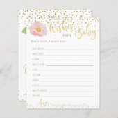 美しいピンクの花金ゴールドアクセントの願いベビー (正面/裏面)