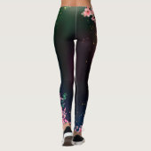 美しいピンクの花開花レギンス レギンス (裏面)