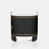 美しいピンクの花飾金ゴールドモノグラムG ウイスキーグラス (左)