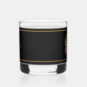 美しいピンクの花飾金ゴールドモノグラムG ウイスキーグラス (右)