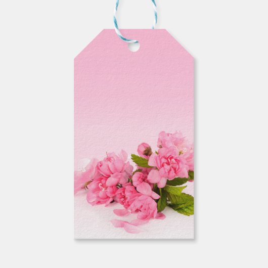 美しいピンクの花 ギフトタグ (裏面)