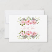 美しいピンクの花 サンキューカード (正面)