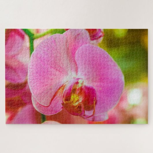 美しいピンクの花 ジグソーパズル (横)